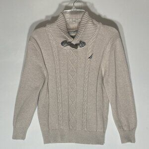 Nautica Boys SZ S Wheat Colored Cable Knit Sweater Classic Academia Church Dress